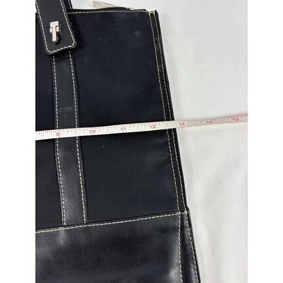 Lamarthe Mini Tote Black Nylon Leather Removable Handles Inner Pocket Handbag - Picture 7 of 7